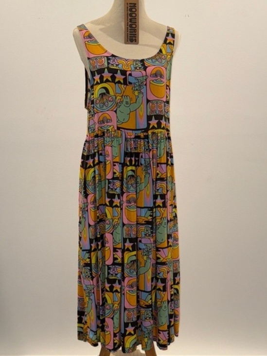 Nooworks Dresses & Skirts - Dreyfus Naomi Nooworks Multicolor Graphic Maxi Dress in Black, Yellow, Pink